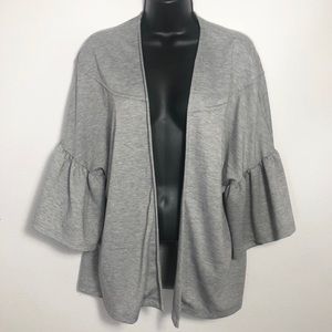 Pebble and Stone Medium gray bell sleeve sweater